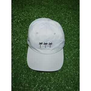Palm Tree Beach Hat Florida California Adjustabl Light Blue Summer Dad Cap OSFM